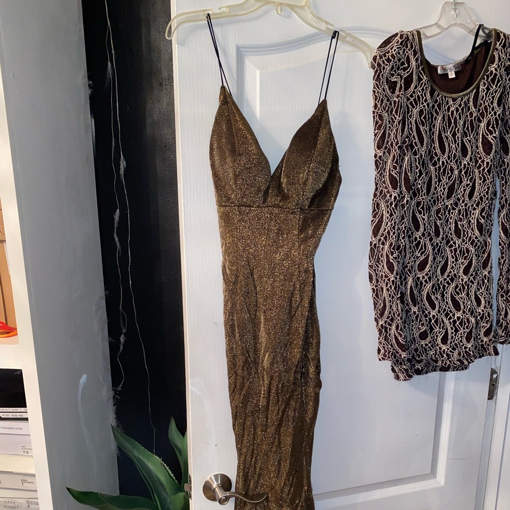 Long gold dress